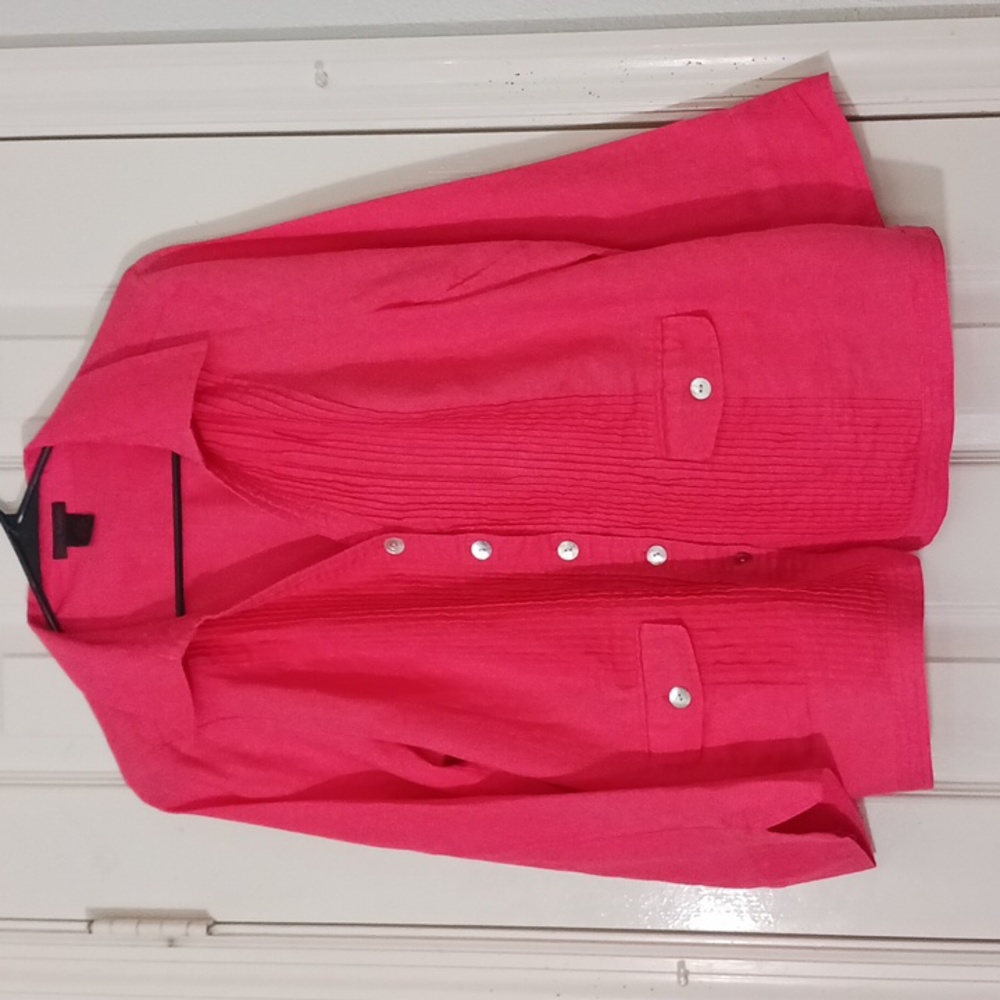 Sara Isabella Top Linen Button-Down Jacket Blouse